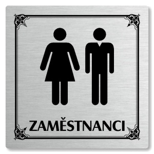 WC zaměstnanci, 118x118mm, stříbrná, Nebraska